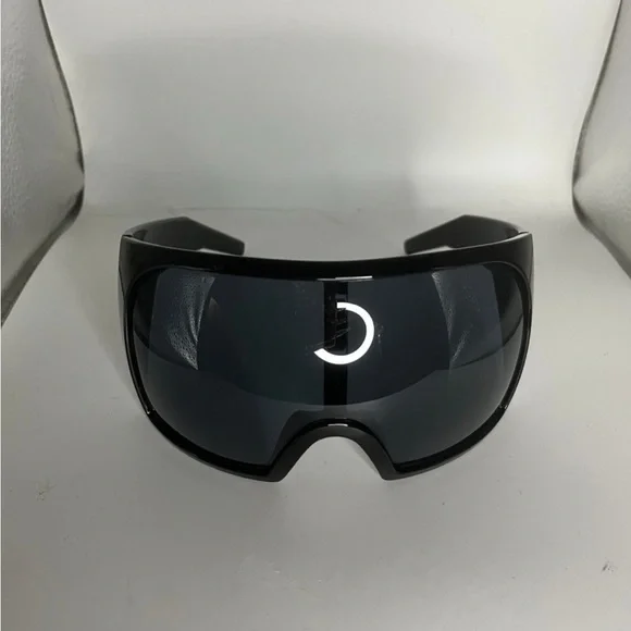 Oversized Black Shield Visor Sunglasses - Picture 4 of 9